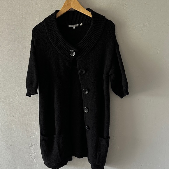 Vince Black Button Front Cardigan with Shawl Collar - Picture 1 of 8
